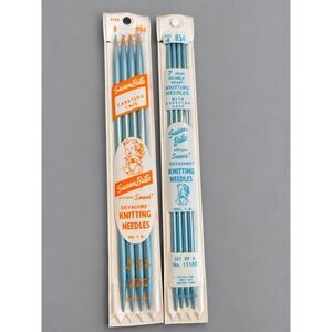 Vintage Susan Bates Silvalume 7" Double Point Knitting Needles Size 4 & 8 USA
